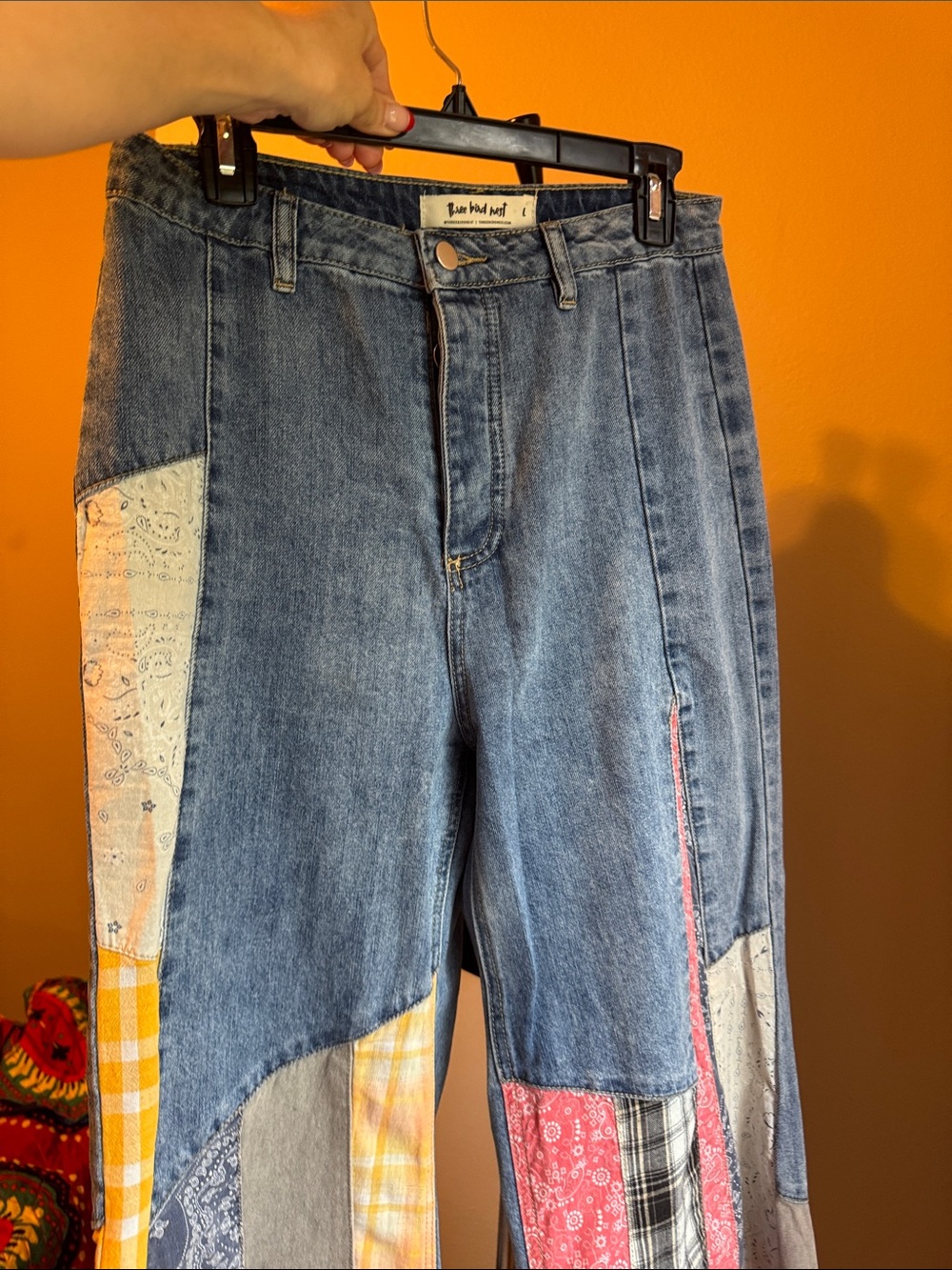 Three Bird Nest Patchwork Flare Jeans - worn once - Picture 7 of 10